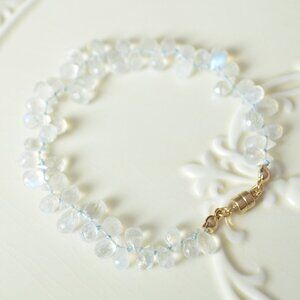 Rainbow Moonstone Hand Knotted Bracelet